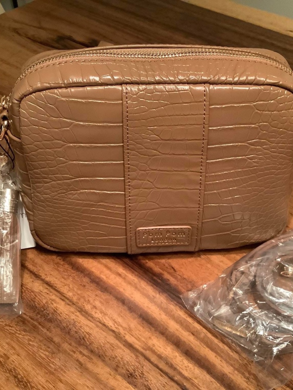 Pom Pom London Croc City leather bag